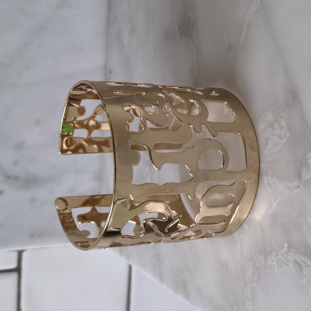 Elle l'aime Lolita Lempika Gold Tone Cuff Bracelet